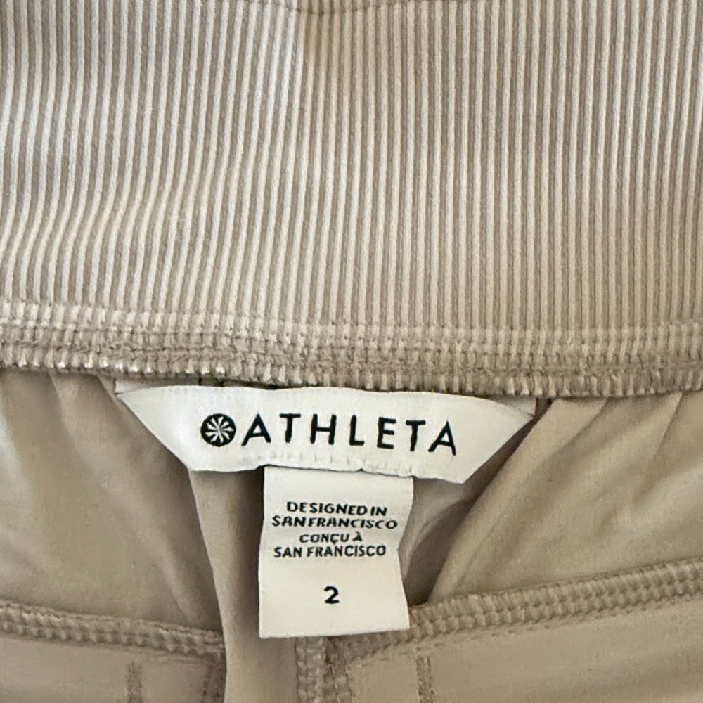 Athleta Taupe Ribbed Leggings